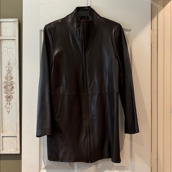 Cole Haan Brown Leather Jacket - Picture 1 of 4
